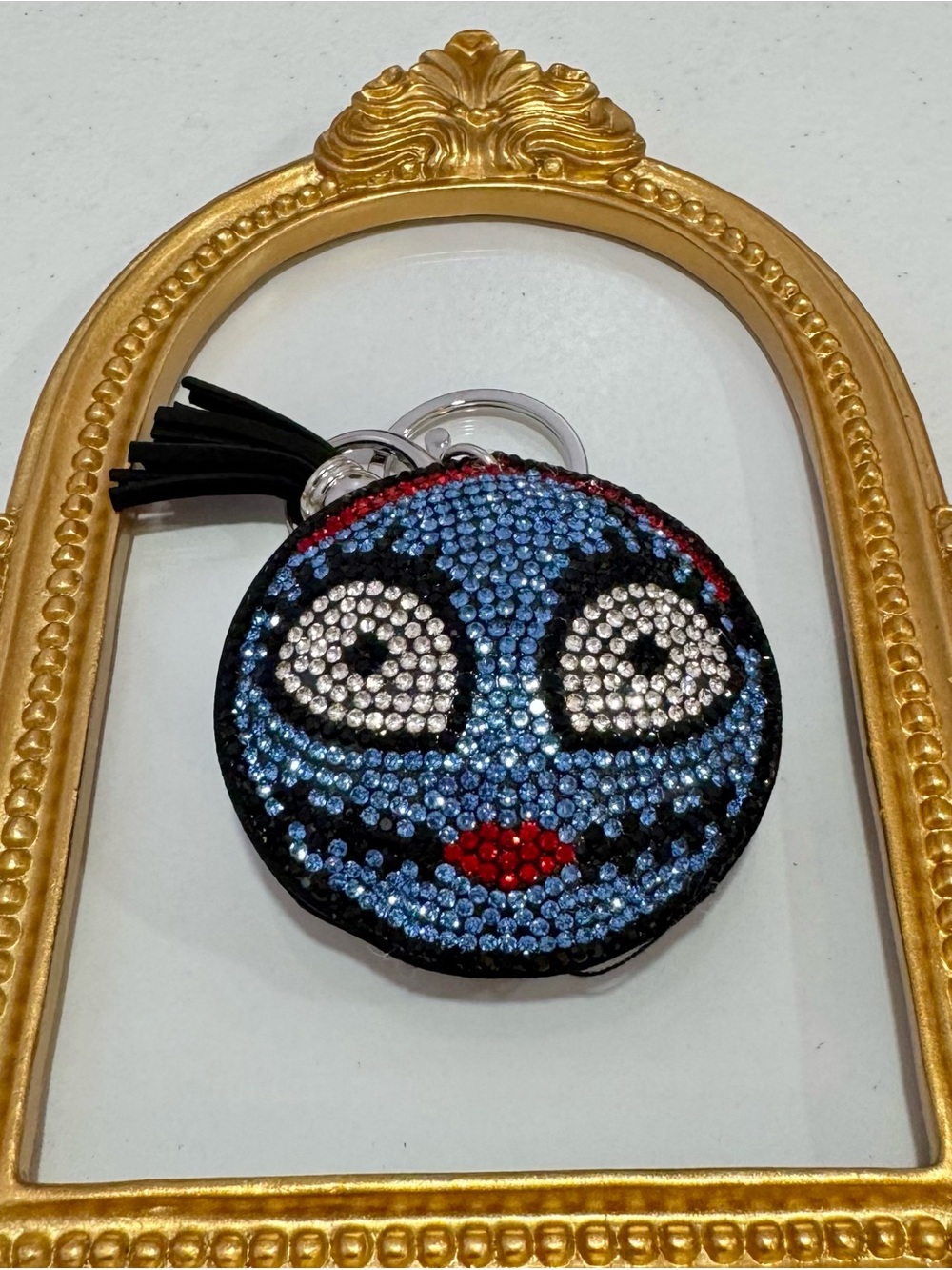 New Blue Crystal Sally Keychain with Tassel